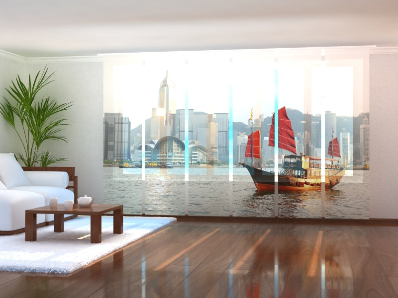 Lot de 6 panneaux voilages Scarlet Sails in the Town