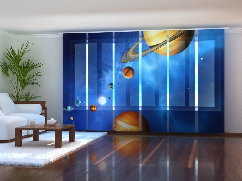 Set of 6 Panel Curtains Solar System