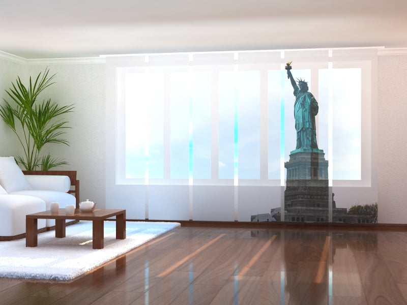 Set of 6 Panel Curtains Statue of Liberty