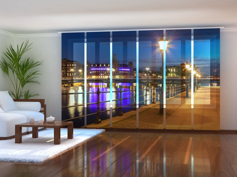 Set of 6 Panel Curtains Stockholm Seafront