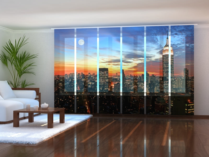 Set of 6 Panel Curtains Sunrise in New York