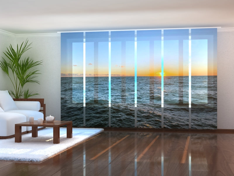 Juego de 6 cortinas Atardecer en el Mar Báltico
