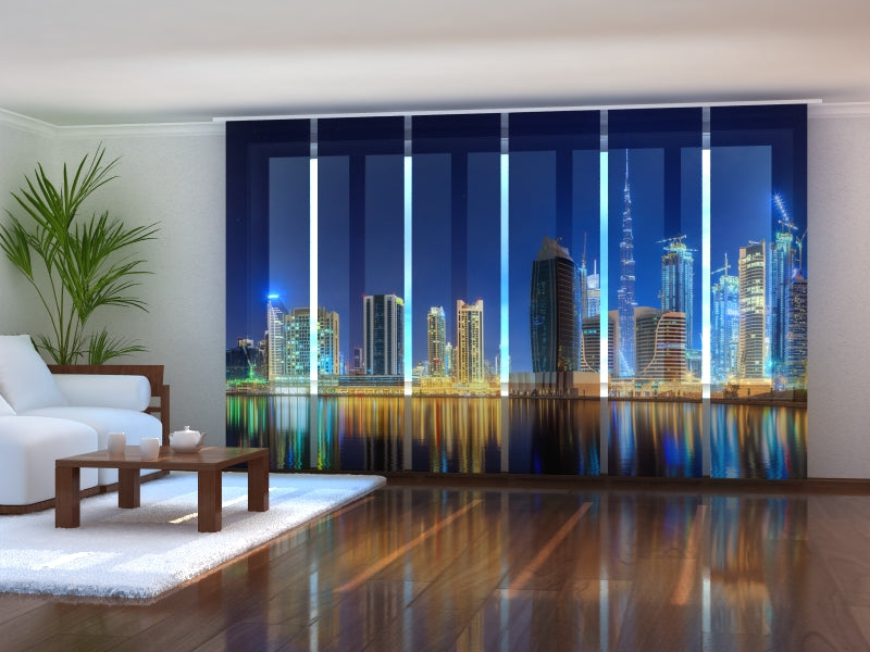 Set of 6 Panel Curtains View of Business bay of Dubai