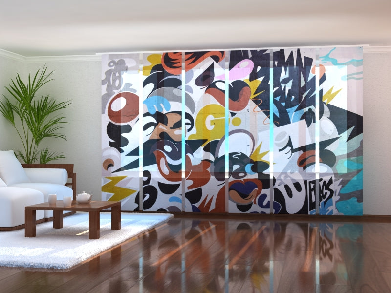 Set of 6 Panel Curtains Wall Street Art