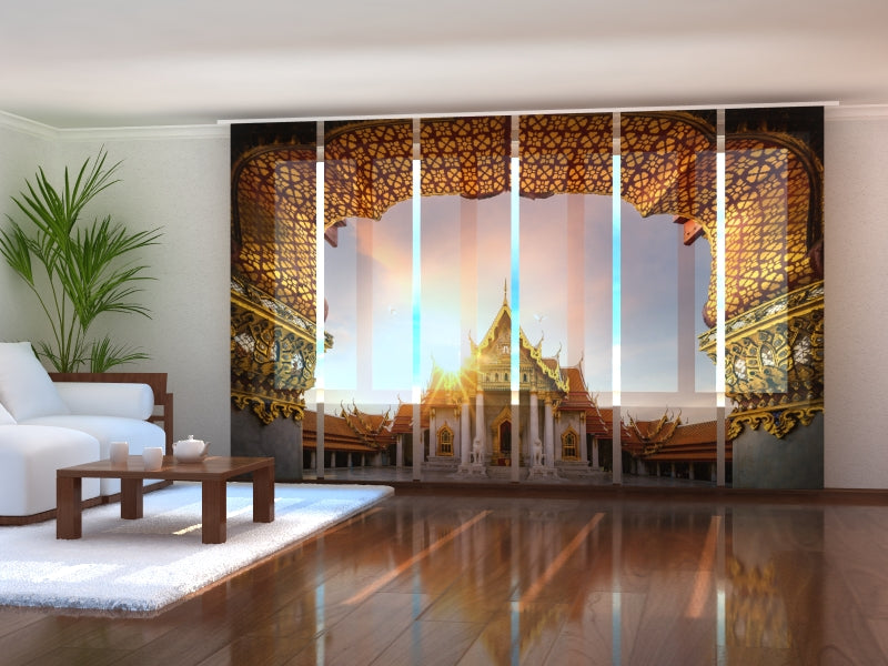 Set of 6 Panel Curtains Wat Benchamabophit in Bangkok city