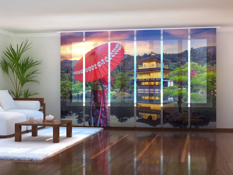 Set de 6 Paneles de Cortina Mujer en Kimono