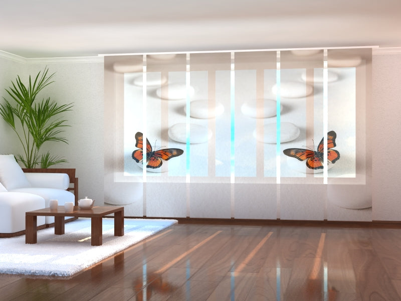 Lot de 6 Panneaux Rideaux Papillon Zen