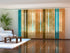 Rideau à panneaux coulissants rayures abstraites dans des couleurs pastel