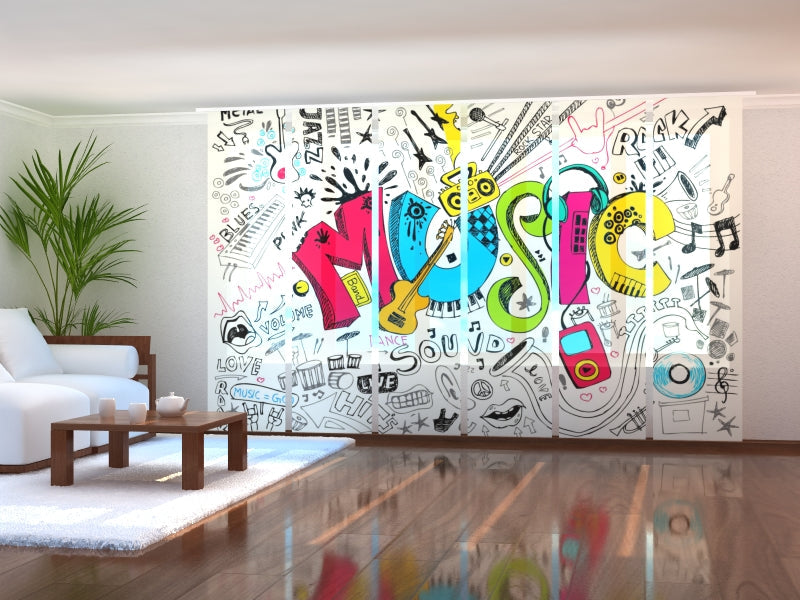 Rideau à panneaux coulissants Art Musique