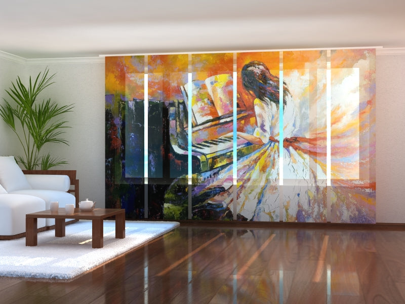 Rideau à Panneau Coulissant Belle Pianiste