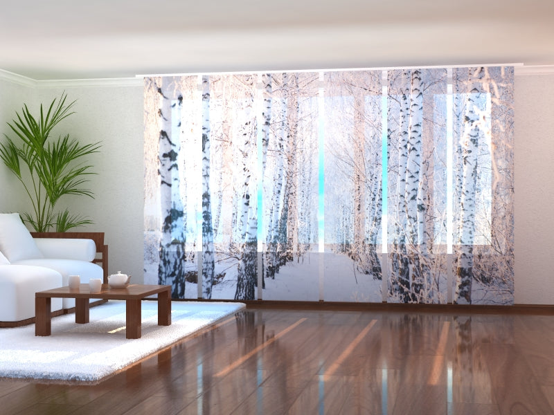 Sliding Panel Curtain Birch Grove in the Snow