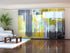 Sliding Panel Curtain Grey and Yellow Art Painting