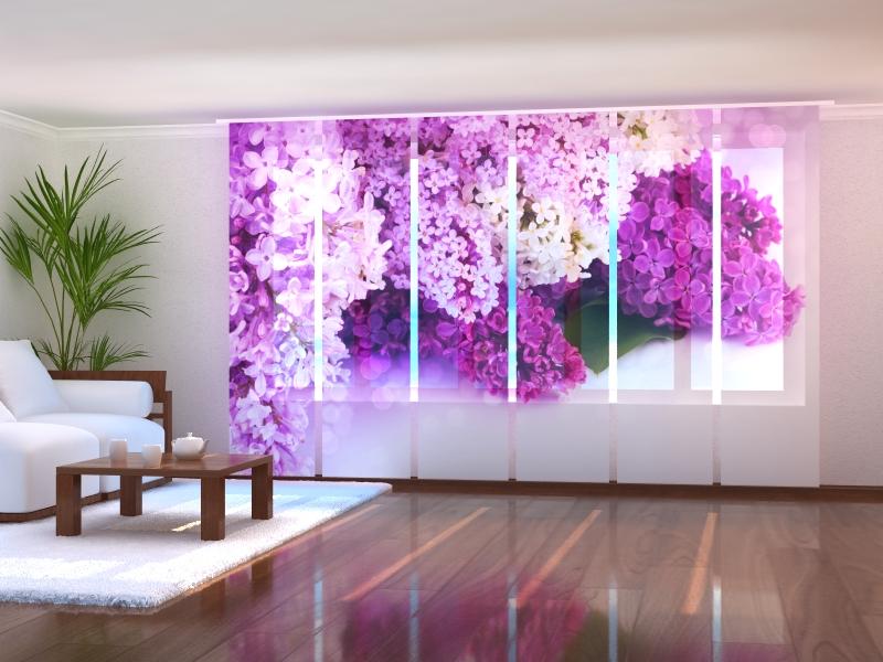 Set of 6 Panel Curtains Paris Lilac - Wellmira