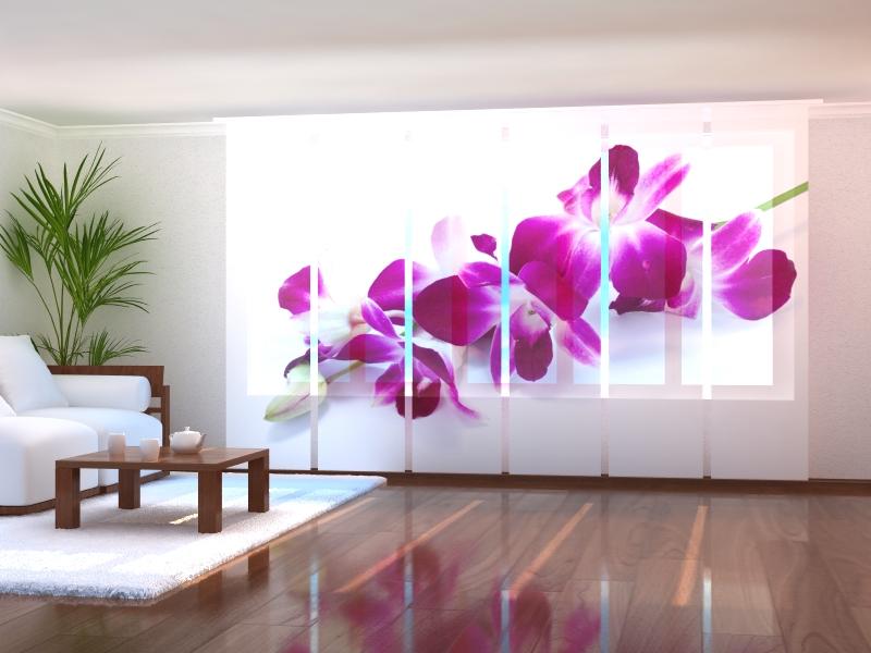 Set of 6 Panel Curtains Purple-Crimson Orchid - Wellmira