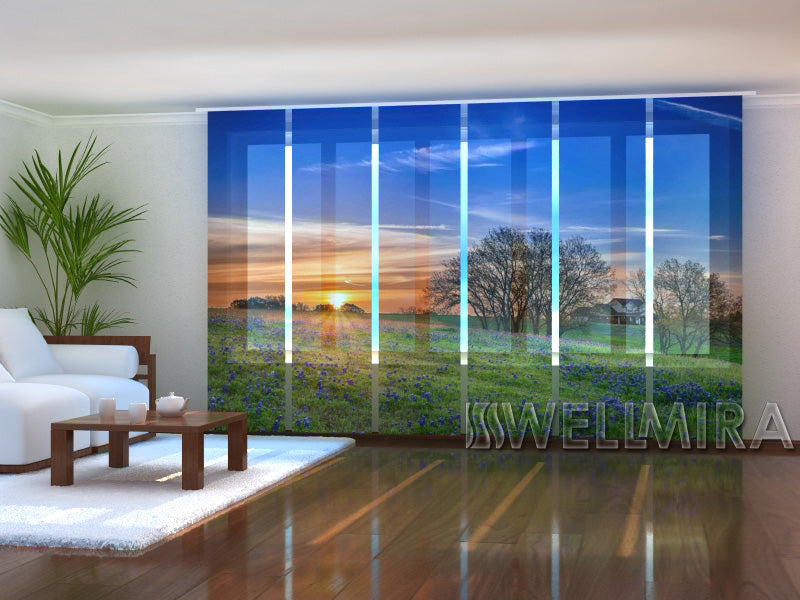 Set of 6 Panel Curtains  Sunrise in Texas