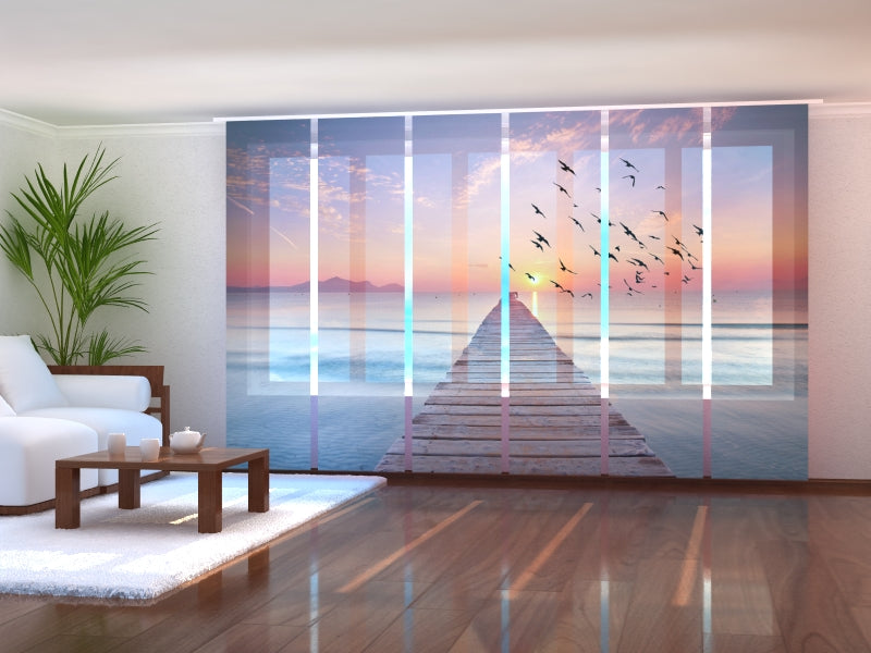 Set of 6 Panel Curtains Sunrise on the Sea 2