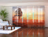 Set of 6 Panel Curtains Sunset and Tree