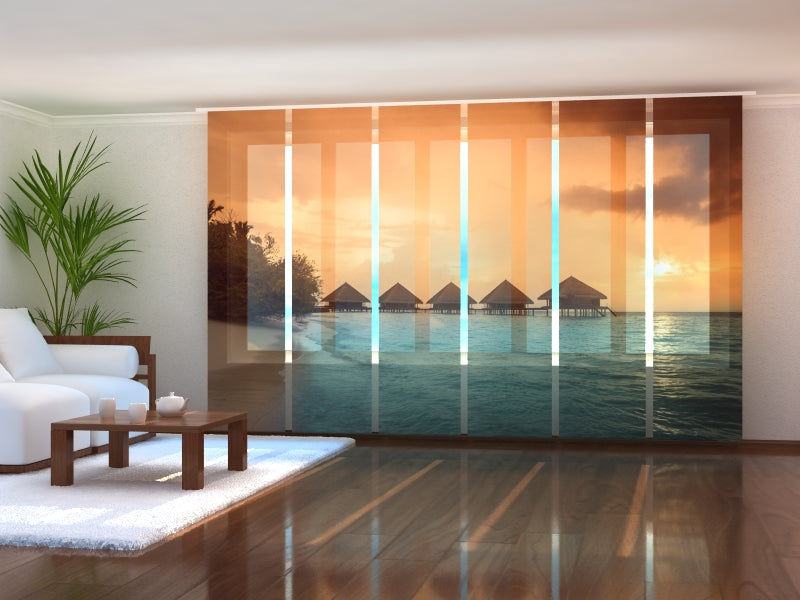 Set of 6 Panel Curtains Sunset in Thailand
