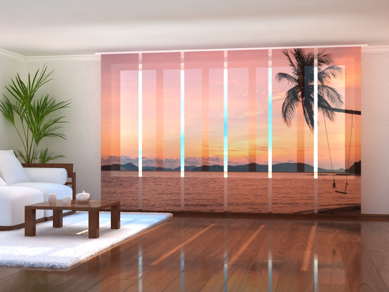 Set of 6 Panel Curtains Swings on the Ocean