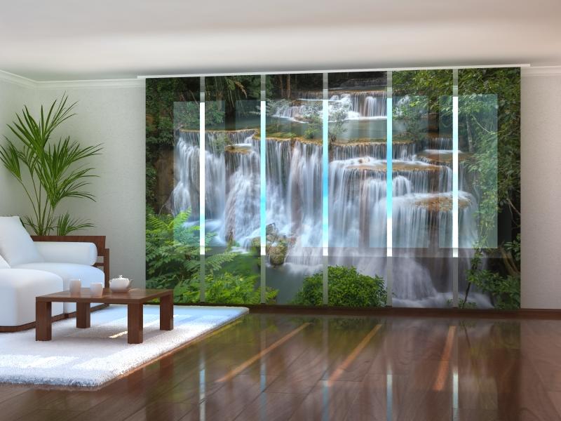 Set of 6 Panel Curtains Waterfall in Kanchaburi - Wellmira