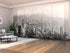 Set of 8 Panel Curtains Black and White Manhattan