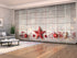 Set of 8 Panel Curtains Christmas Red Star 2