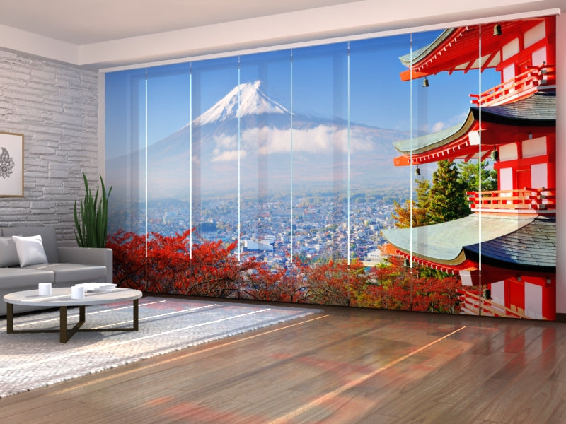 Juego de 8 paneles de cortinas Colores de otoño en Japón