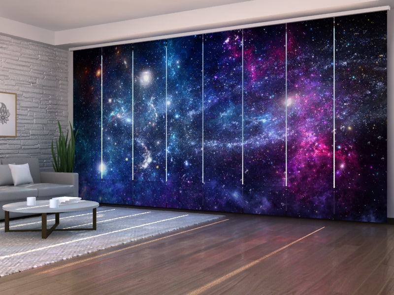 Set of 8 Panel Curtains Galaxy and Planets