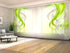 Set of 8 Panel Curtains Green Abstraction