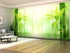 Set of 8 Panel Curtains Green Bamboo