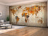Set of 8 Panel Curtains Grunge Map of the World