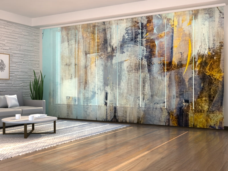 Set of 8 Panel Curtains Light Painted Texture