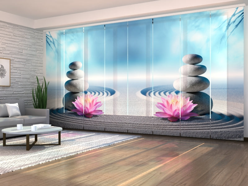 Set of 8 Panel Curtains Lily on the Sand