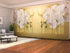 Set of 8 Panel Curtains Orchids on Gold