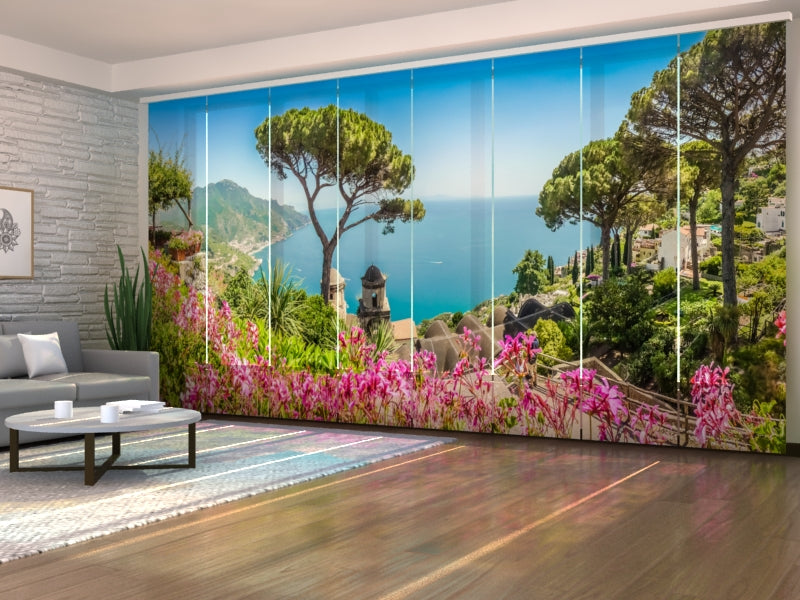 Lot de 8 panneaux rideaux Rufolo Gardens sur la côte amalfitaine