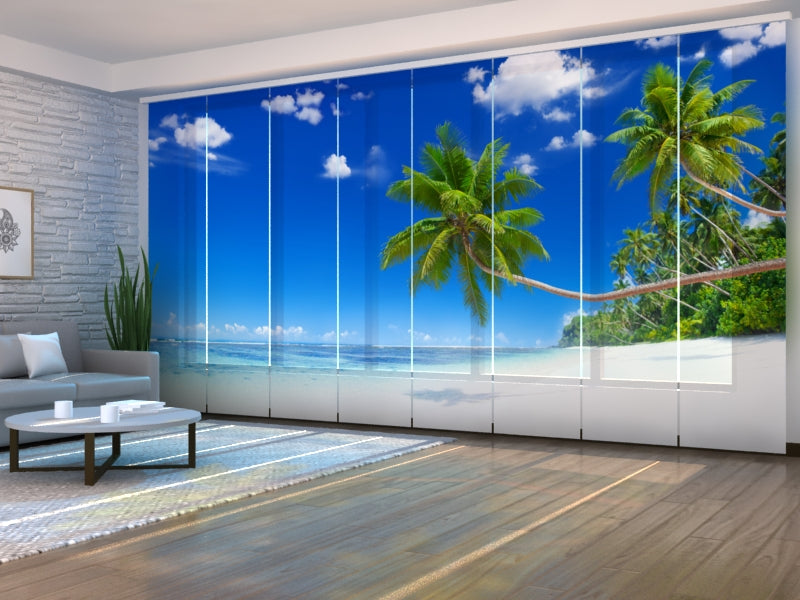 Set of 8 Panel Curtains Tropical Paradise