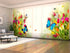 Lot de 8 Panneaux Rideaux Tulipes et Papillons
