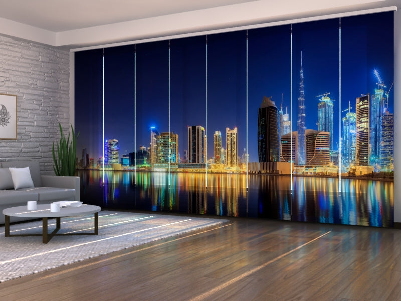 Set of 8 Panel Curtains View of Business bay of Dubai