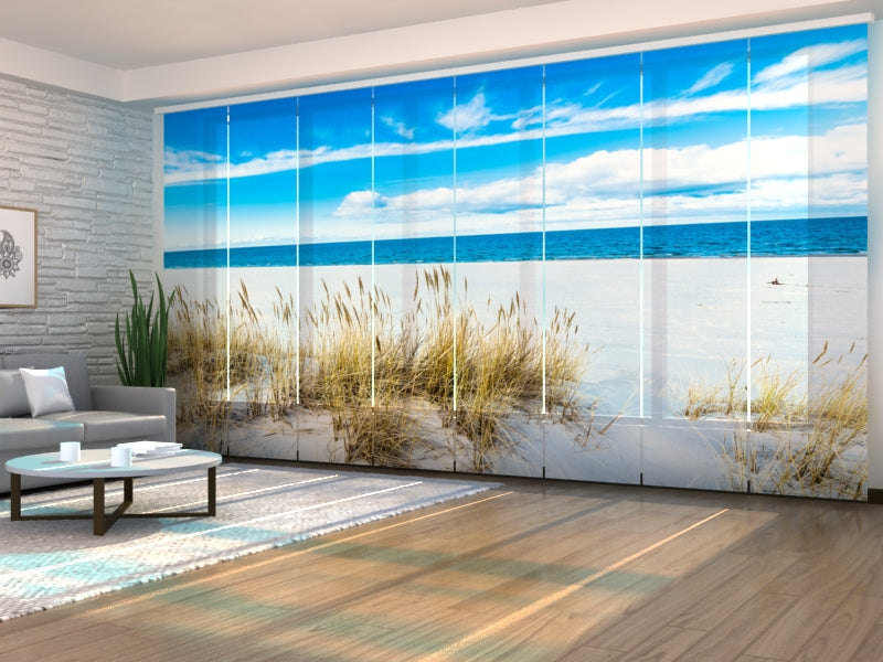 Set of 8 Panel Curtains White Coast