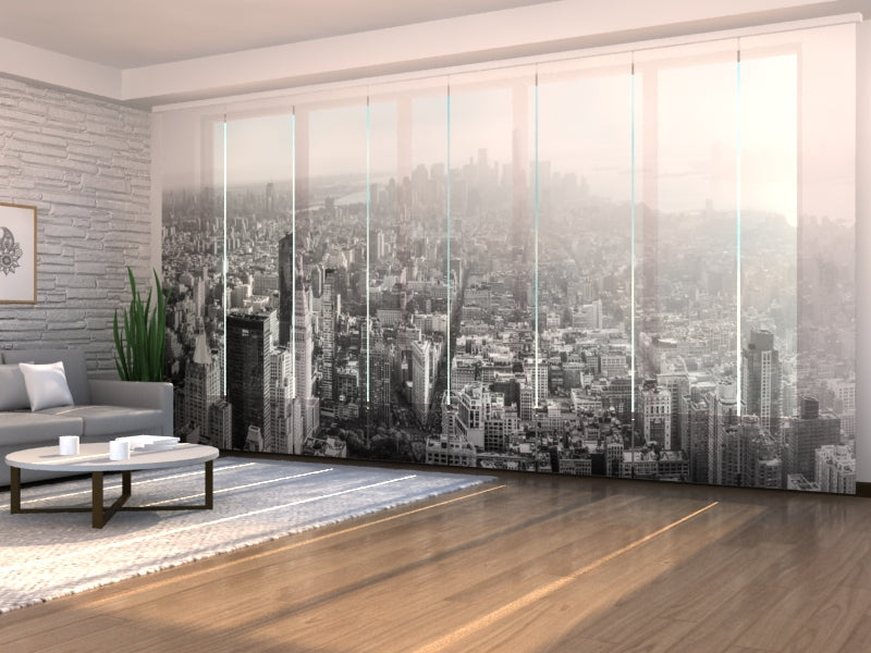 Sliding Panel Curtain Black and White Manhattan