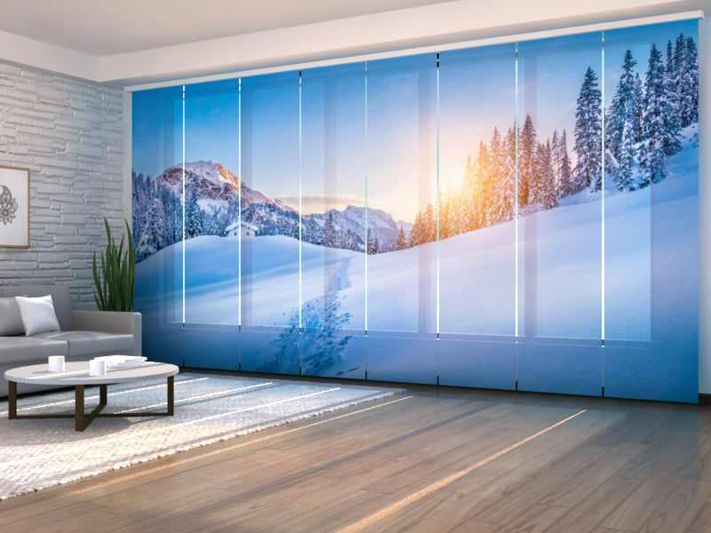 Sliding Panel Curtain Winter Wonderland in the Alps