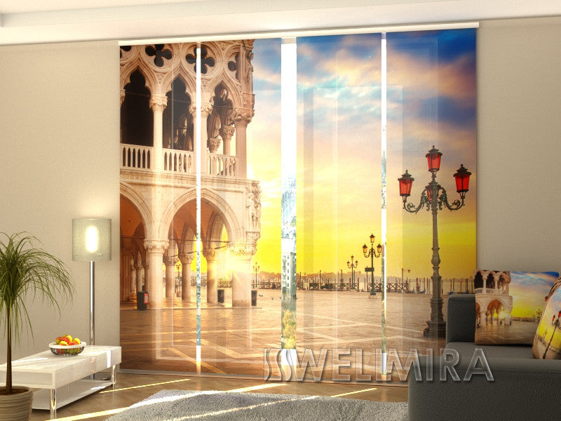 Set of 4 Panel Curtains Evening in Venice - Wellmira