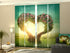 Set of 4 Panel Curtains Heart Tree - Wellmira