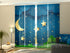 Set of 4 Panel Curtains Moon and Stars - Wellmira