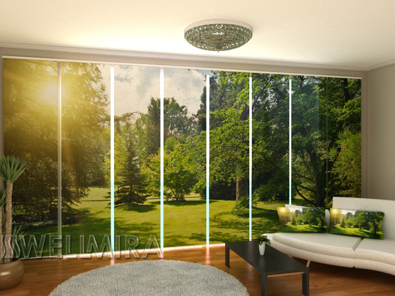 Set of 8 Panel Curtains Morning in the Park - Wellmira