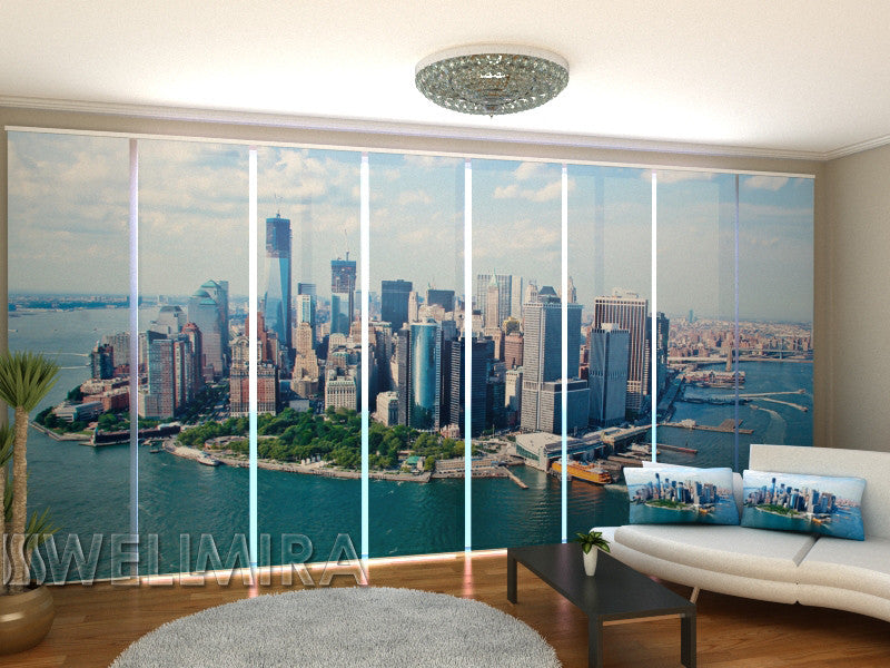Set of 8 Panel Curtains New York View from the Clouds - Wellmira