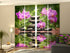4-Panel Curtains Kit with 4-Track Rail, Orchids in the Garden, Size: 60x300 cm