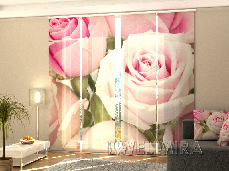 Set of 4 Panel Curtains Royal Roses - Wellmira