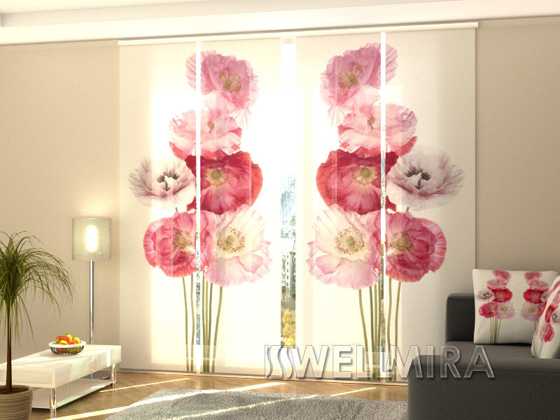 Set of 4 Panel Curtains Scarlet Song - Wellmira