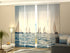4-Panel Curtains Kit with 4-Track Rail, Sea and Sailboats, Size: 60x270 cm
